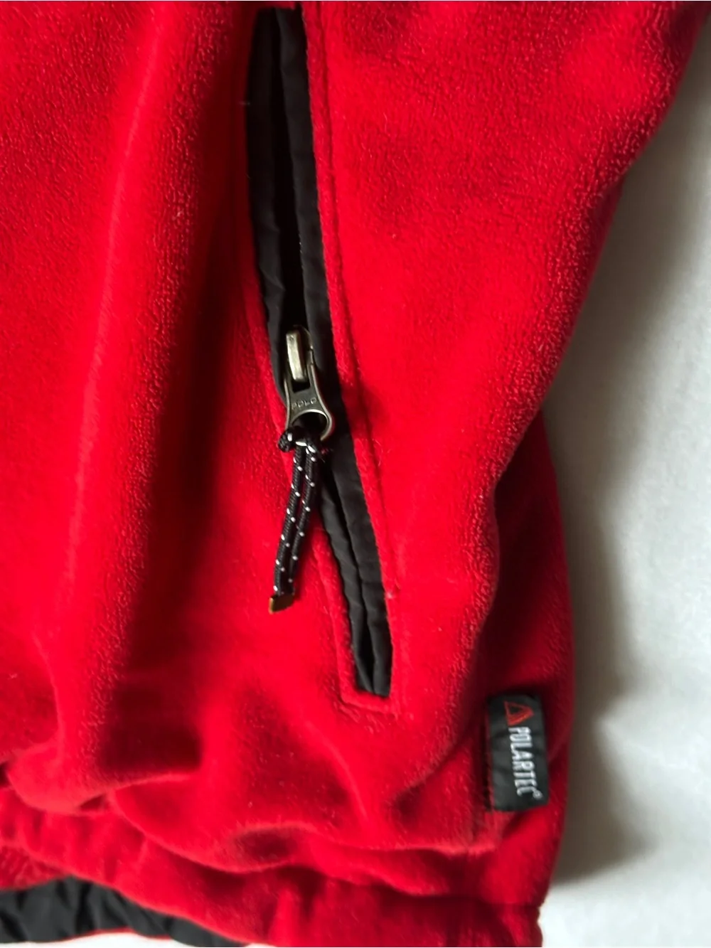 Vintage Polo Sport Ralph Lauren Polartec Fleece Jacket XL Red Black